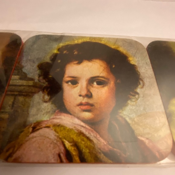 Vintage Baroque cherub art print Coasters Made in Spain MH Esteban Murillo - Picture 7 of 12